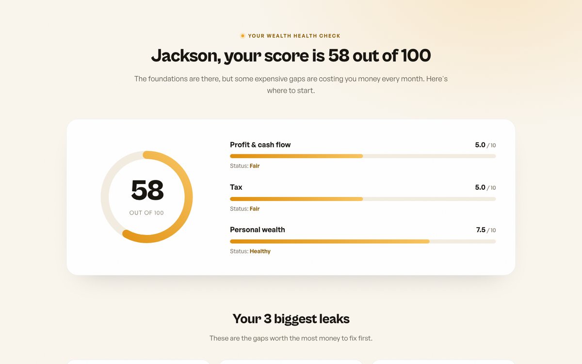 Results and booking preview